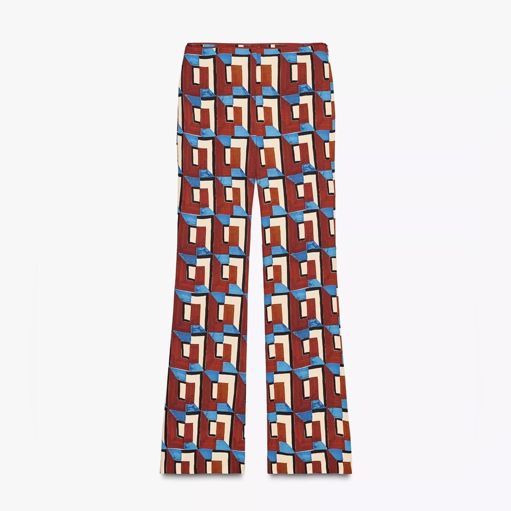 Zara printed flare pants - XS